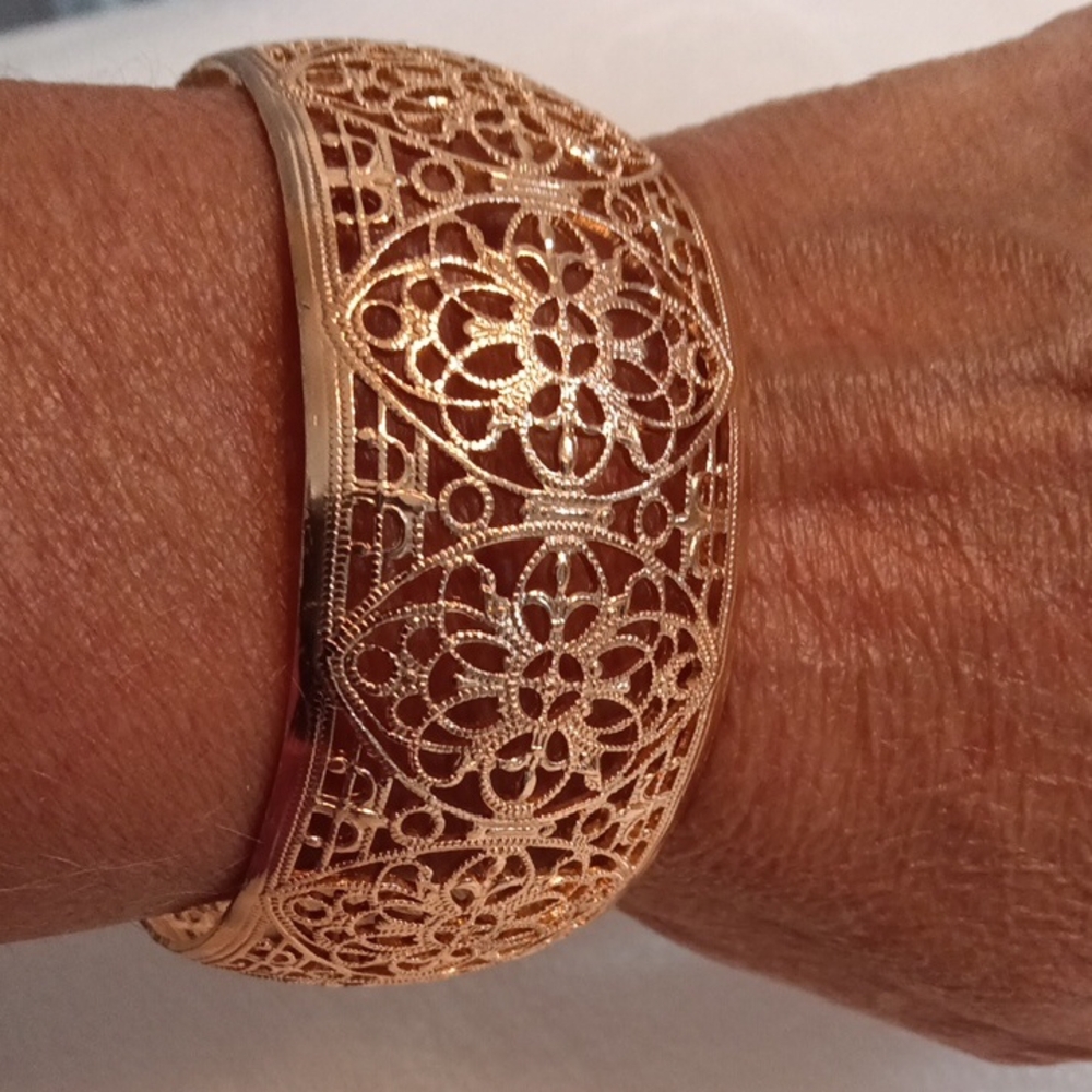 West Germany Gold Tone Filigree Bracelet